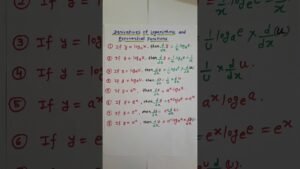 derivatives of logarithmic & exponential functions