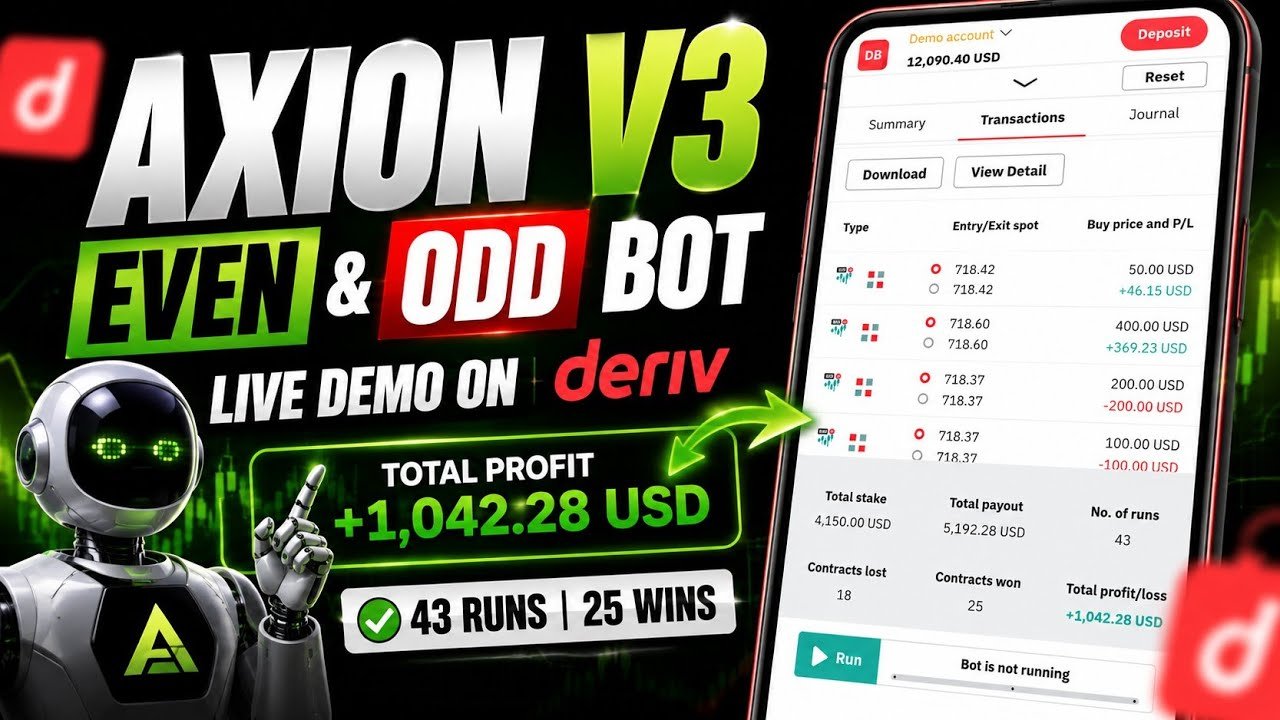 I Tested the NEW Axion V3 Even & Odd Bot on Deriv 🤯 | Live Demo Trading
