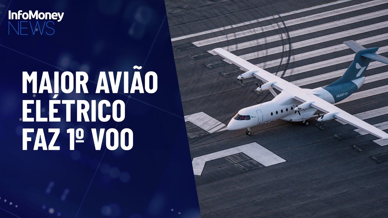 Maior avião elétrico já testado faz 1º voo gastando US$ 5 em energia | InfoMoney News