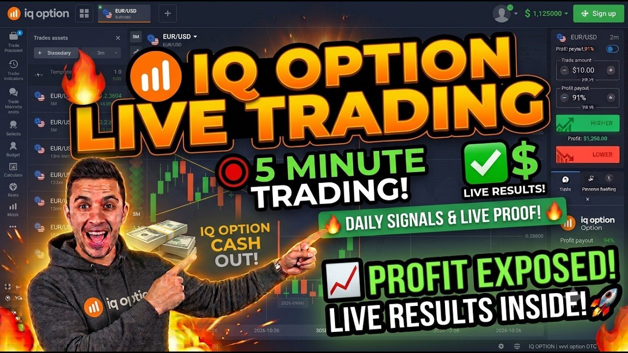 📈 IQ Option Live Trading | 5 Minutes Trading | Live Results