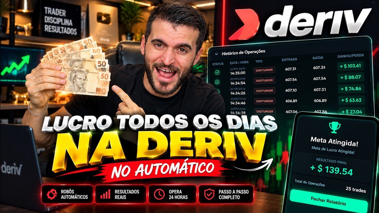DERIV: ESTRATÉGIA DIGITUNDER 8 COM ROBÔ MUITO ACERTIVO