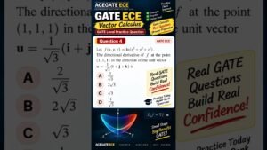 GATE ECE Vector Calculus 🔥 | Directional Derivative | Can You Solve It? #gatequestions  #viral #vec