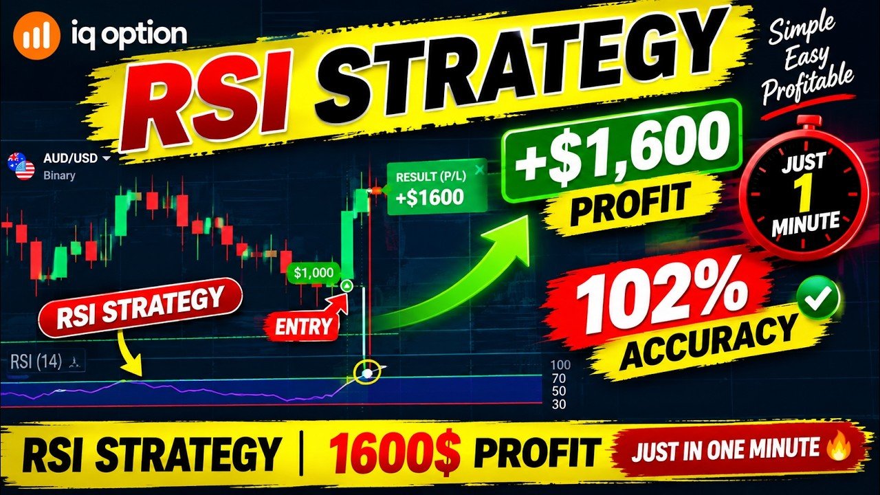 IQ Option RSI Strategy 2026 | $1,600 Profit in One Minute