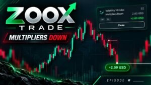 ZOOX TRADE 🔥 Volatility 10 Index | Multipliers Down Trade | +$2.09 Profit – (Deriv)