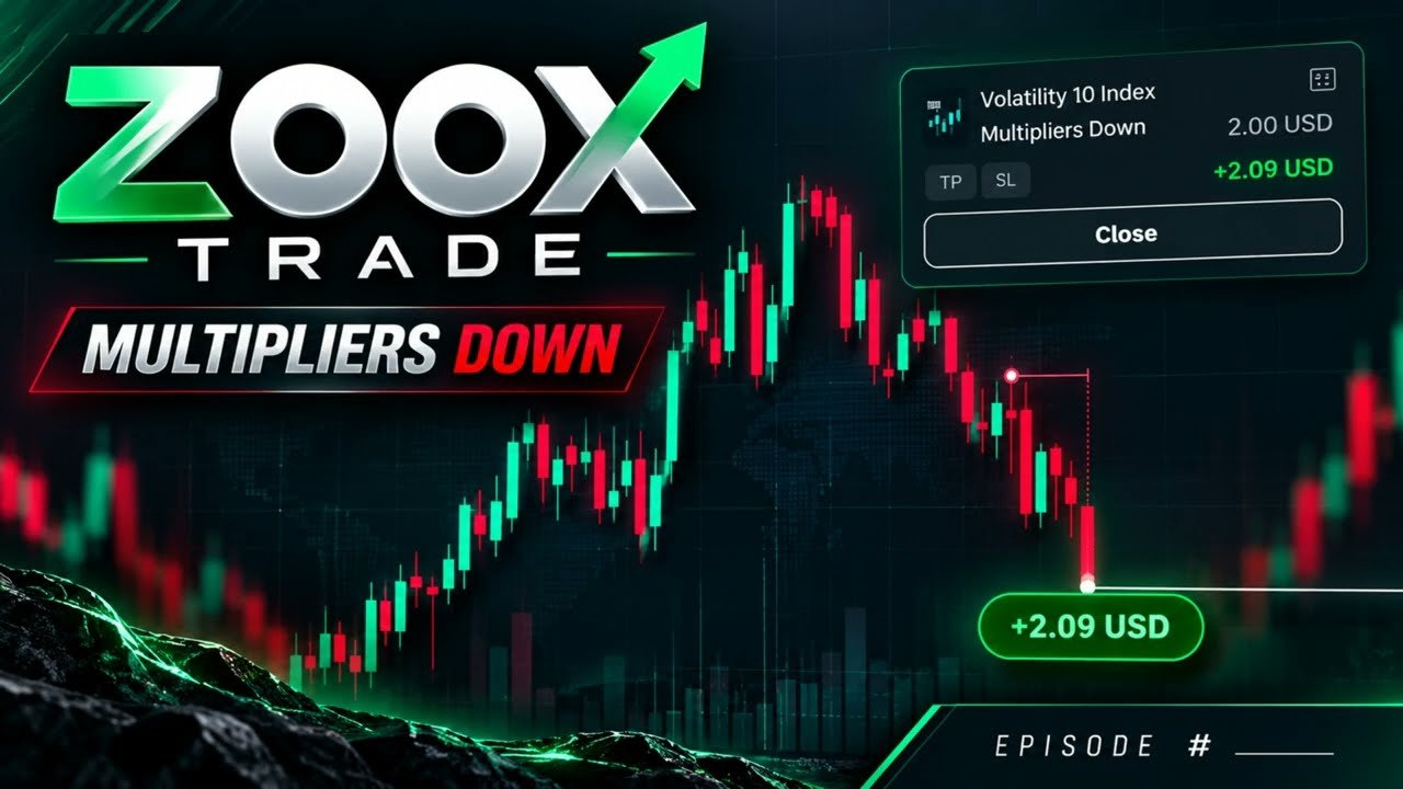 ZOOX TRADE 🔥 Volatility 10 Index | Multipliers Down Trade | +$2.09 Profit – (Deriv)