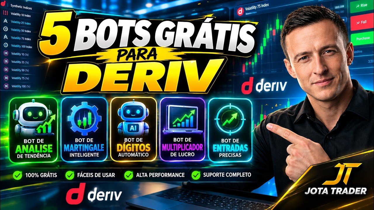 5 BOTS GRÁTIS PARA DERIV 🤖 | Conheça Estas Ferramentas de Trading!