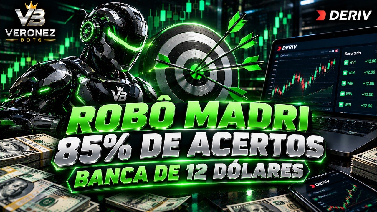 BANCA DE 12 DÓLARES – LUCRANDO COM ROBÔ MADRI  – conta real Deriv.com