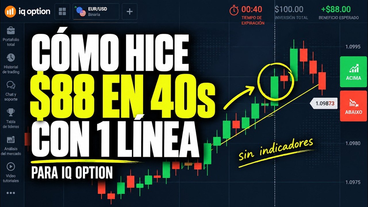 Hice $88 en 40 Segundos en IQ Option con una Sola Línea
